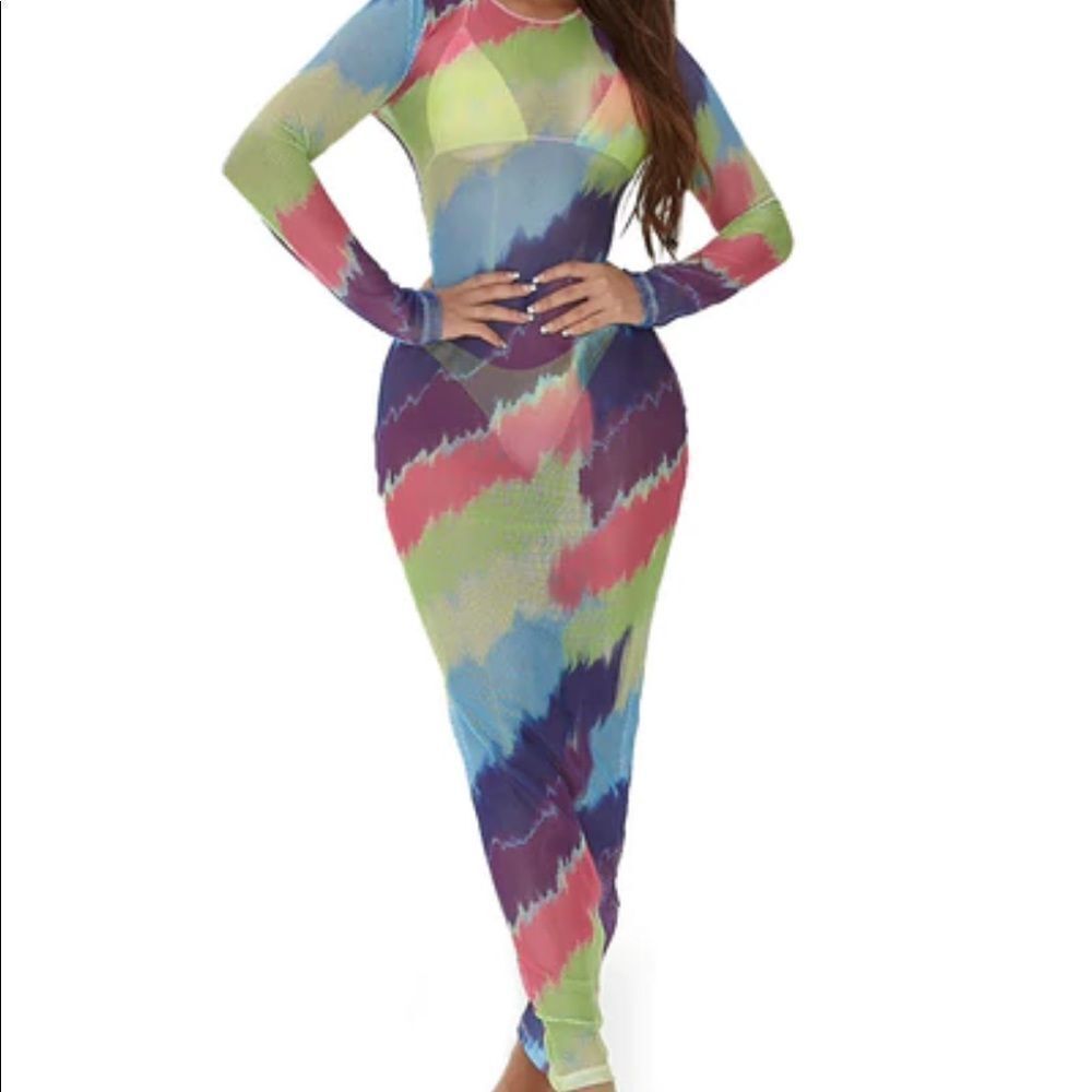 Multicolor sheer coverup - Picture 2 of 5